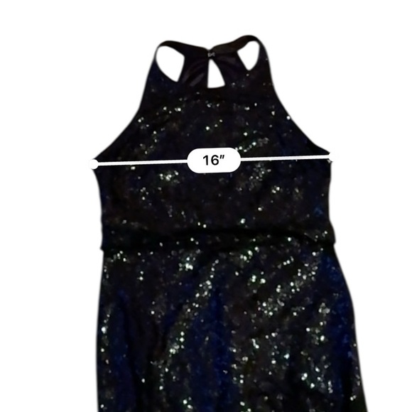 Jenny‎ Yoo Jules Sequin Gown Size 10 Black Blouson Formal Evening Wedding - Picture 8 of 10